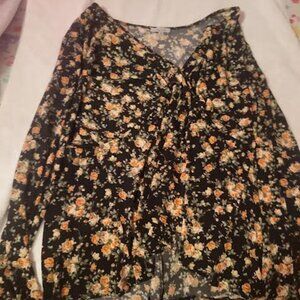 Womens White Birch Black Rose Top Size 3X